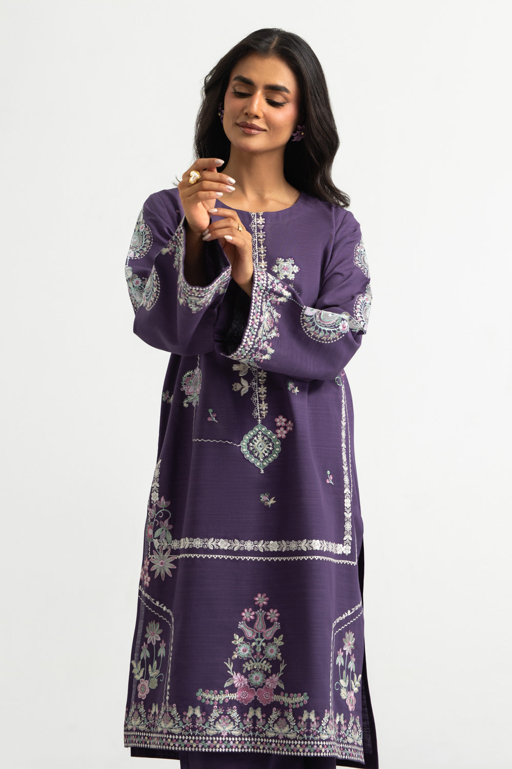 Khaddar Slub Embroidered Co-Ord Set