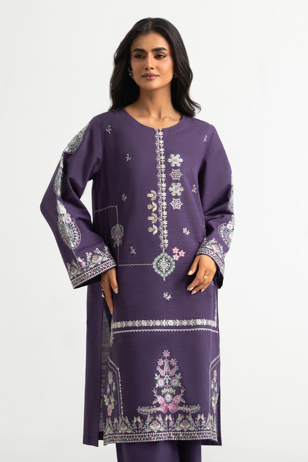 Khaddar Slub Embroidered Co-Ord Set