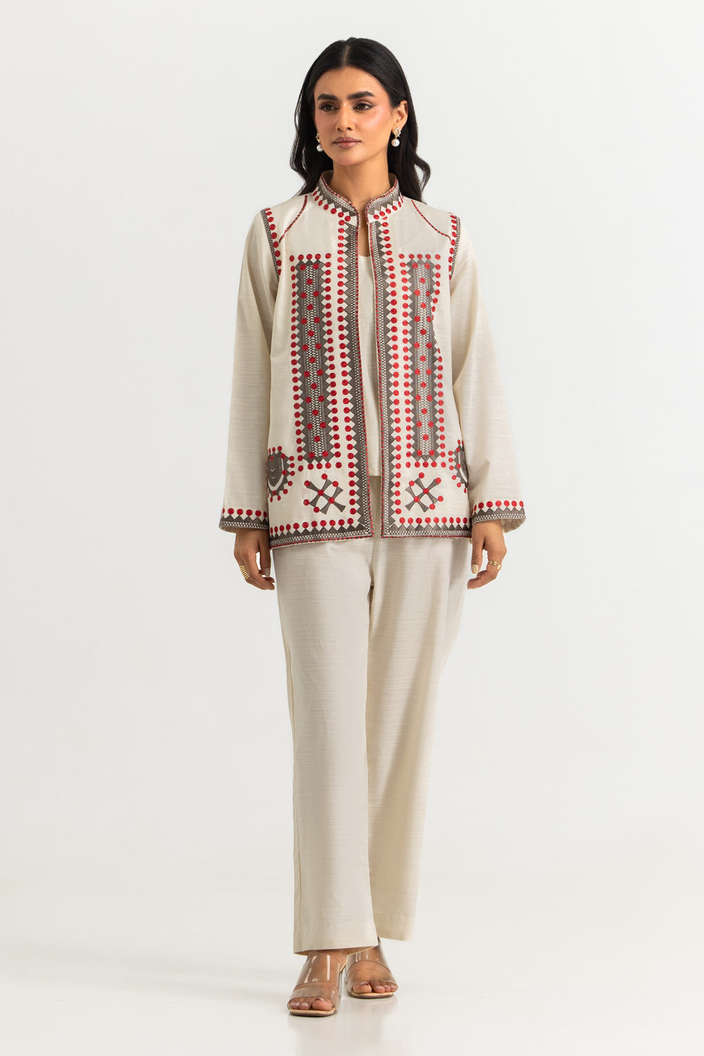 Khaddar Slub Embroidered Co-Ord Set