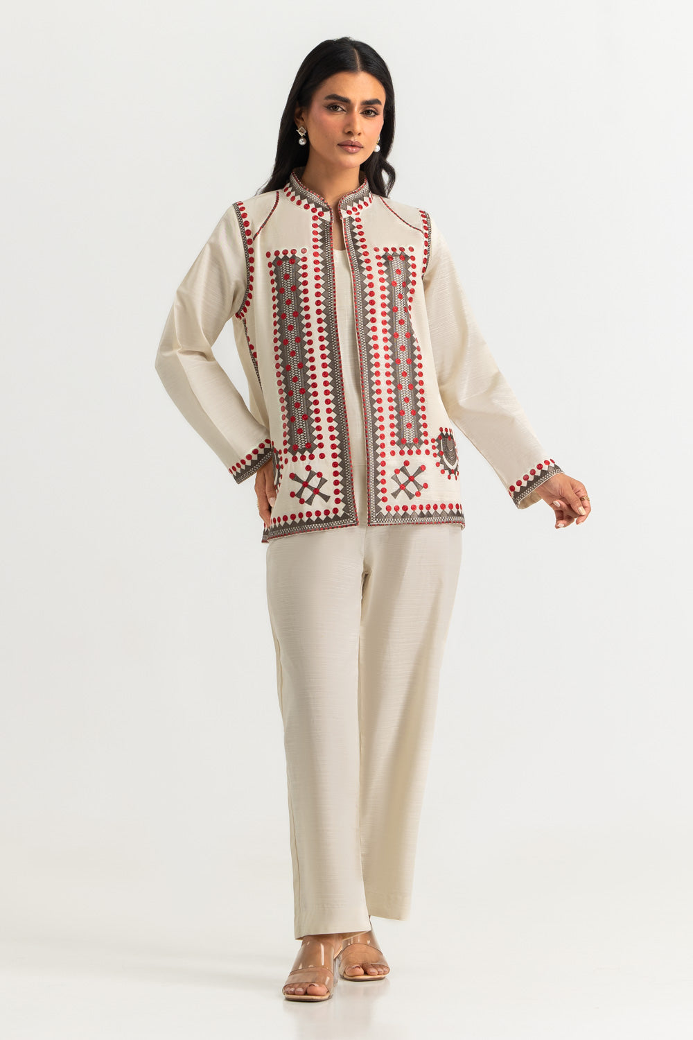 Khaddar Slub Embroidered Co-Ord Set