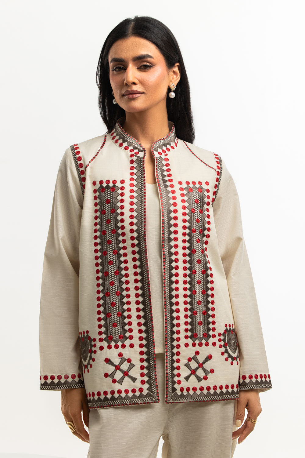 Khaddar Slub Embroidered Co-Ord Set