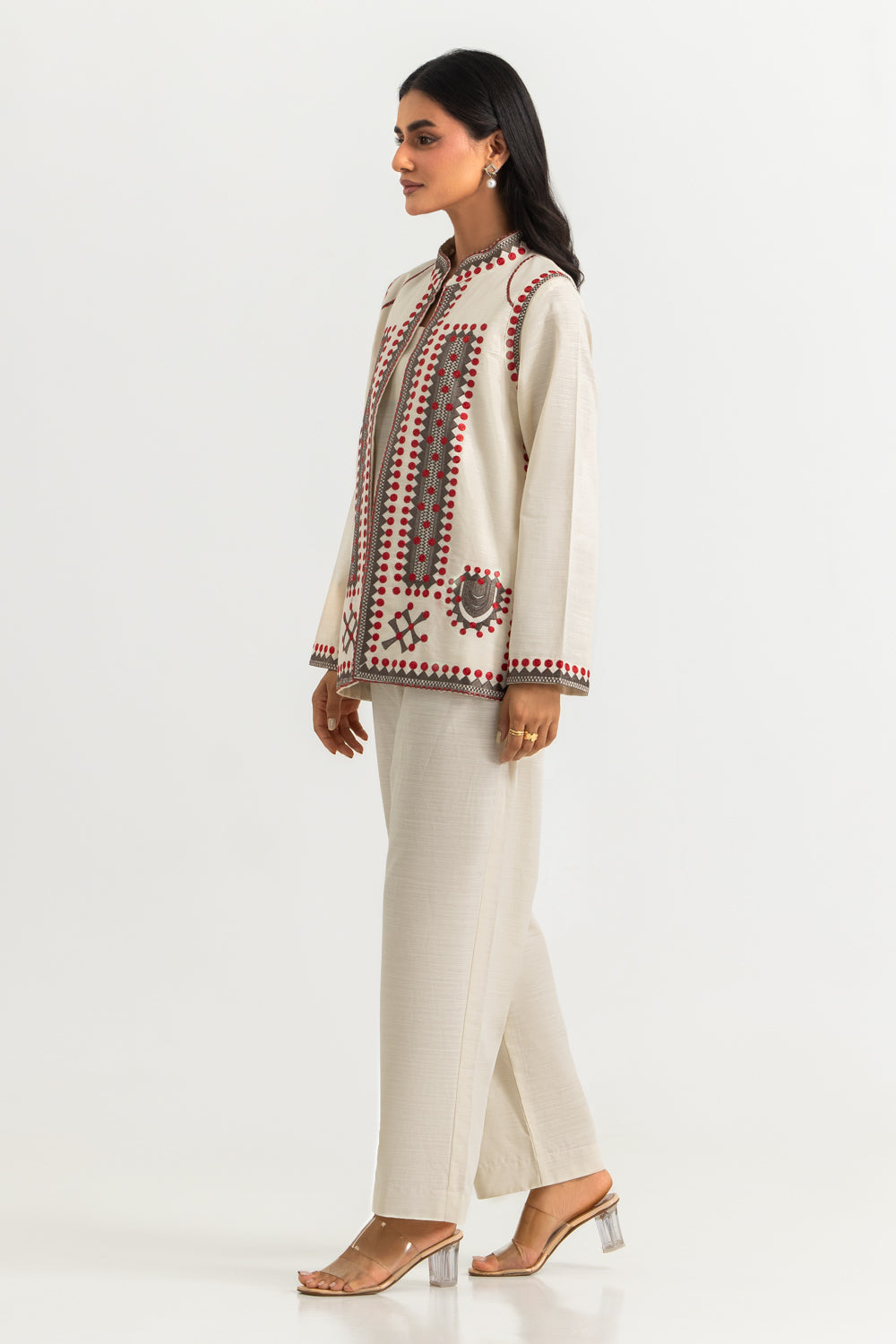 Khaddar Slub Embroidered Co-Ord Set