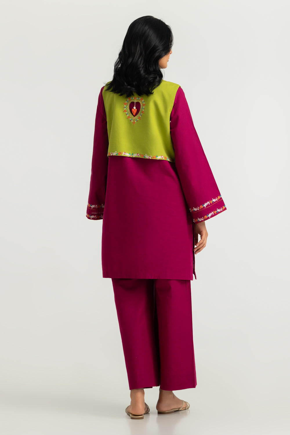 Khaddar Slub Embroidered Co-Ord Set