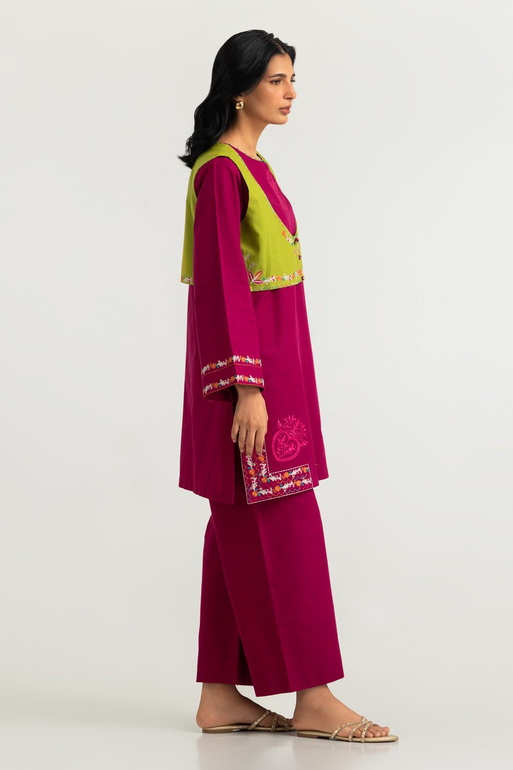 Khaddar Slub Embroidered Co-Ord Set