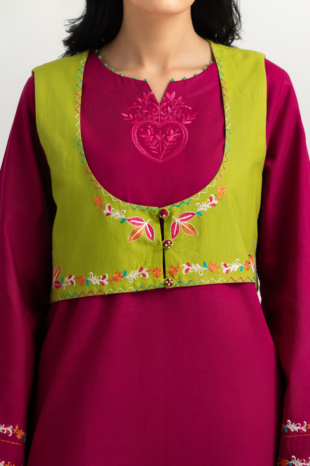 Khaddar Slub Embroidered Co-Ord Set