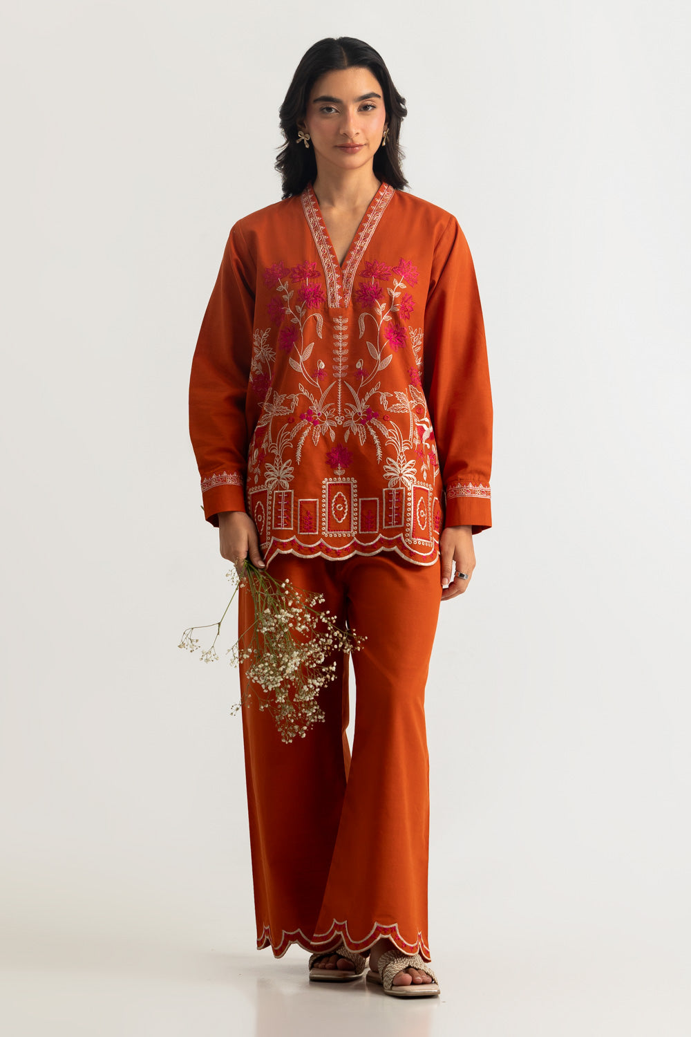 Khaddar Slub Embroidered Co-Ord Set