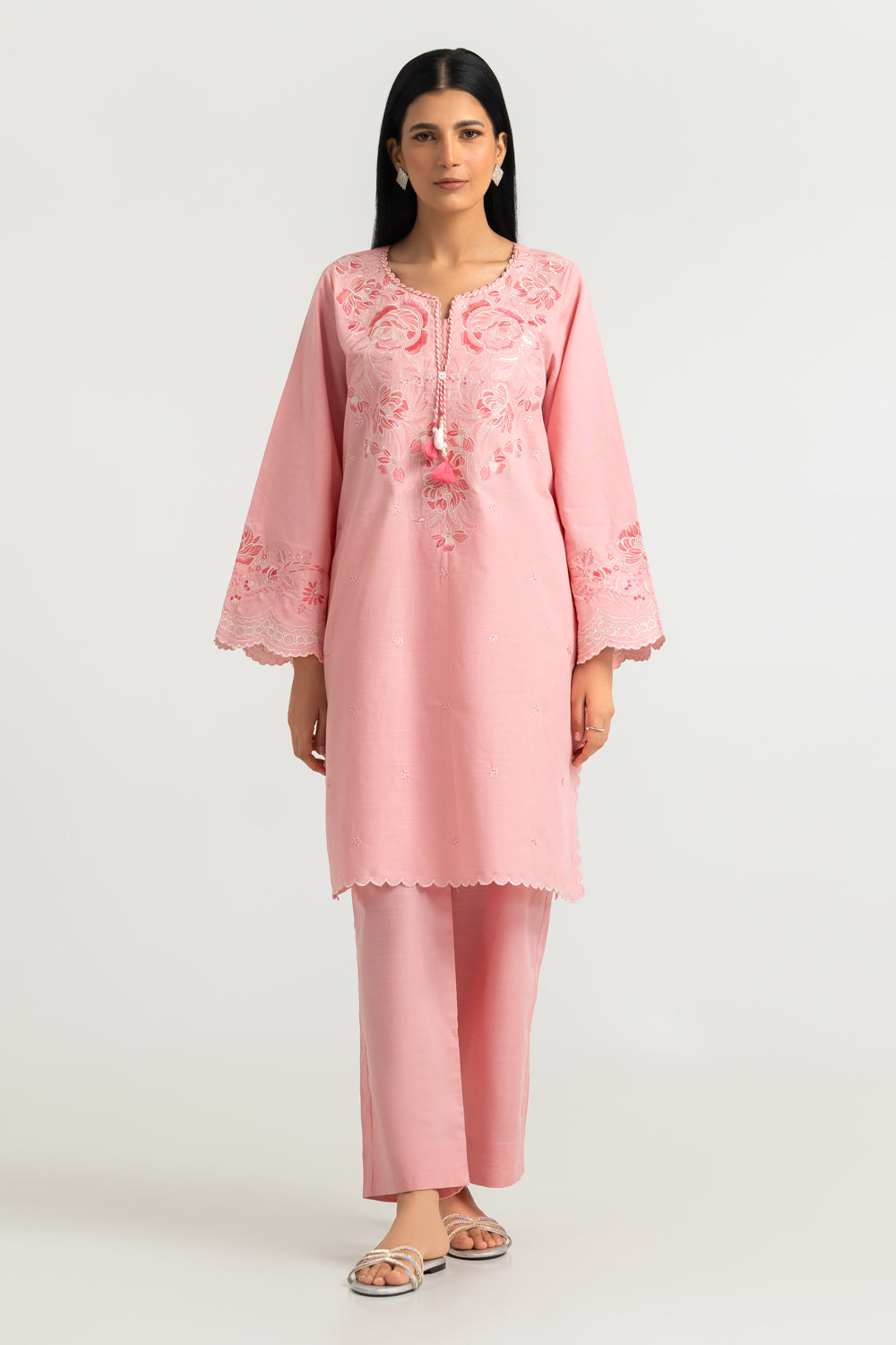 Khaddar Slub Embroidered Co-Ord Set