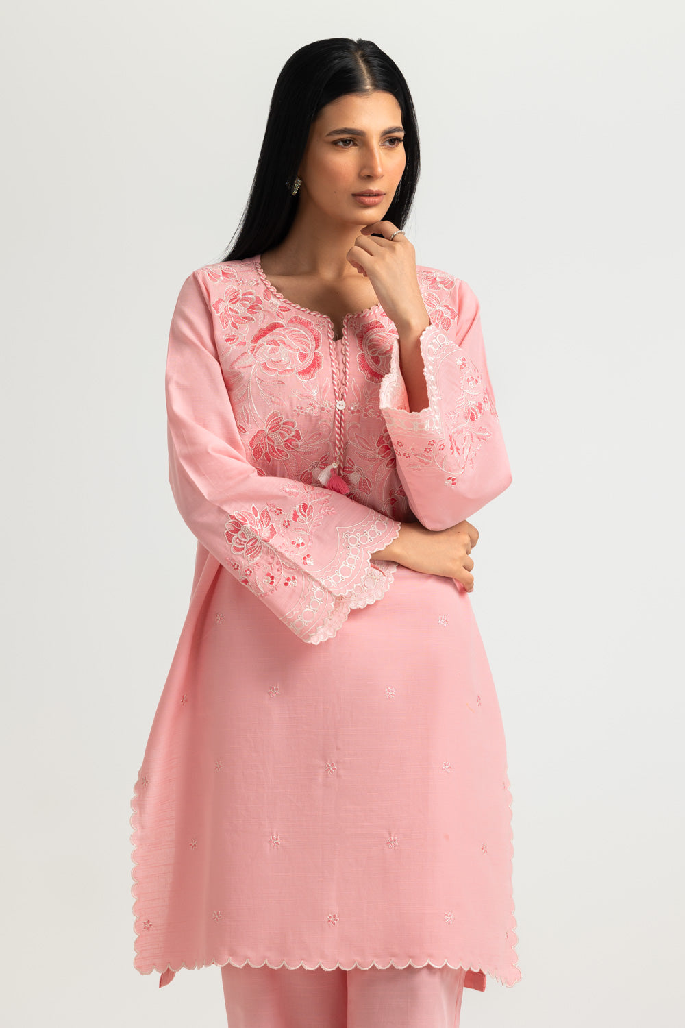 Khaddar Slub Embroidered Co-Ord Set