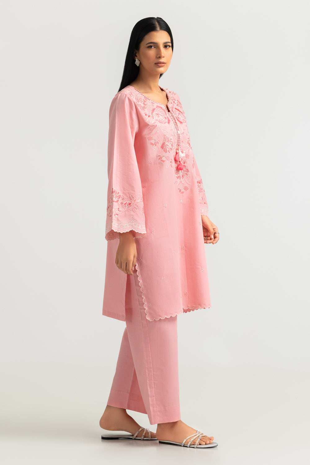 Khaddar Slub Embroidered Co-Ord Set