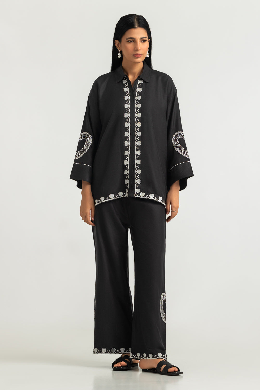 Khaddar Slub Embroidered Co-Ord Set