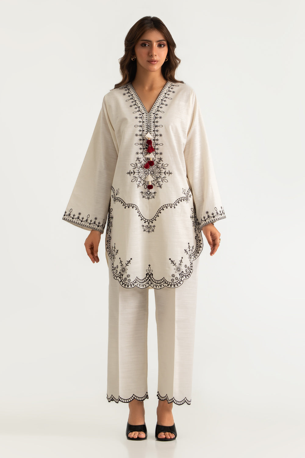 Khaddar Slub Embroidered Co-Ord Set