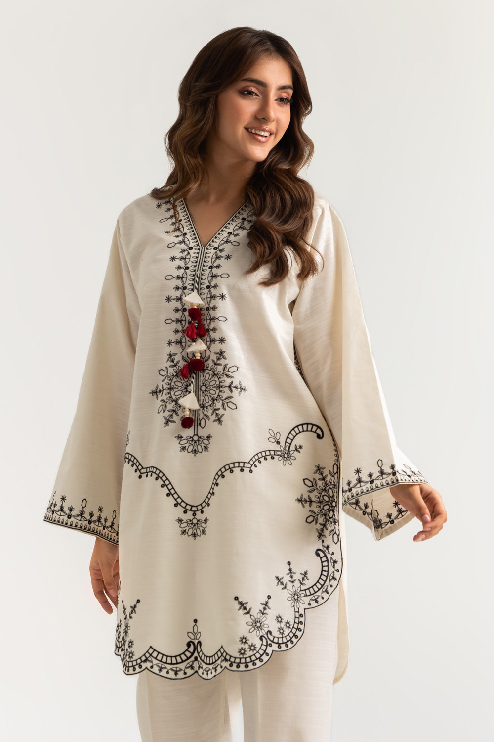 Khaddar Slub Embroidered Co-Ord Set