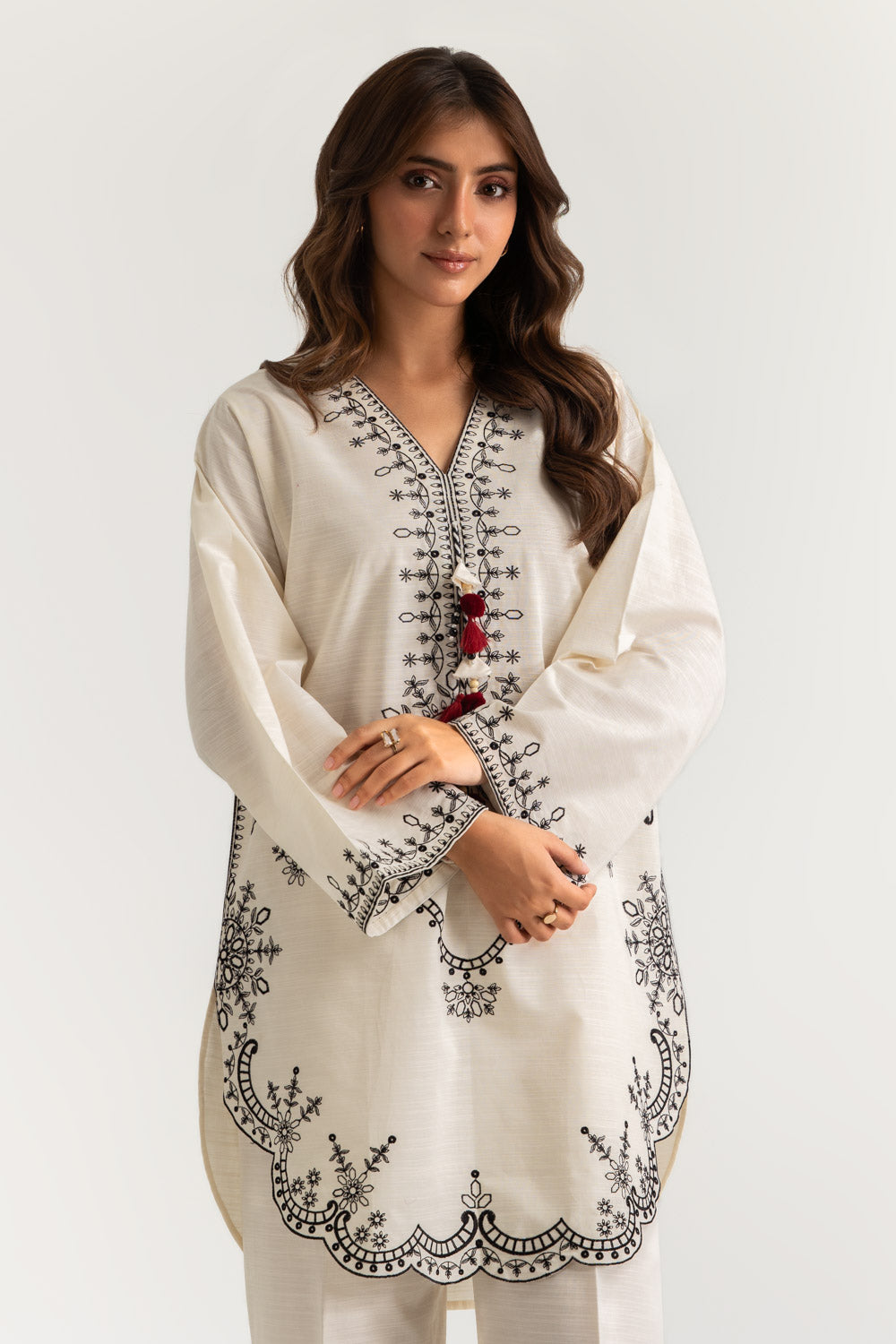 Khaddar Slub Embroidered Co-Ord Set