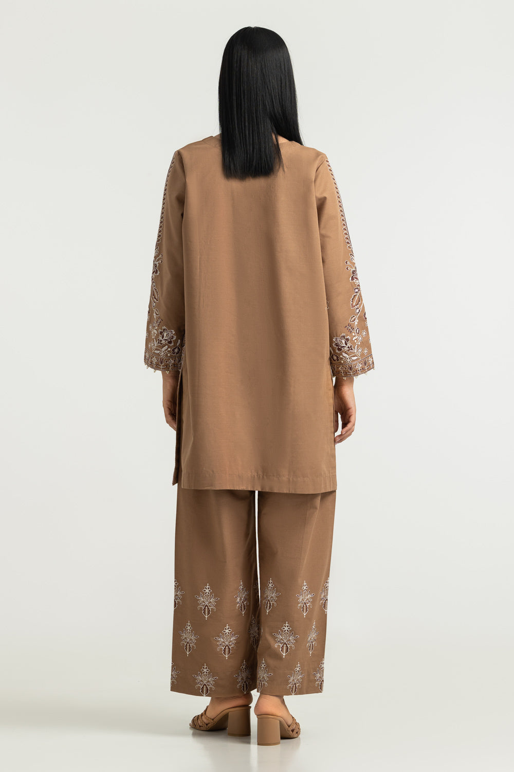 Khaddar Slub Printed Co-Ord Set Embroidered