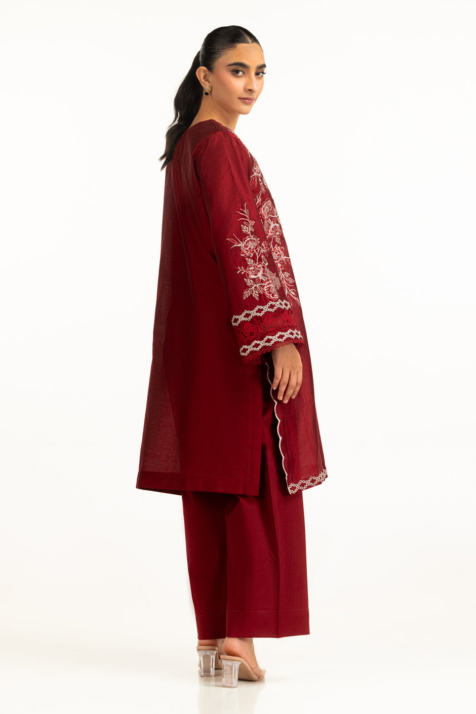 Khaddi Net Embroidered Co-Ord Set