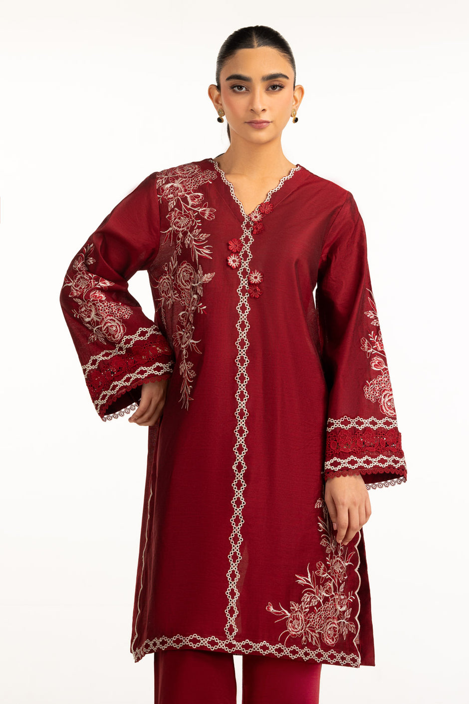 Khaddi Net Embroidered Co-Ord Set
