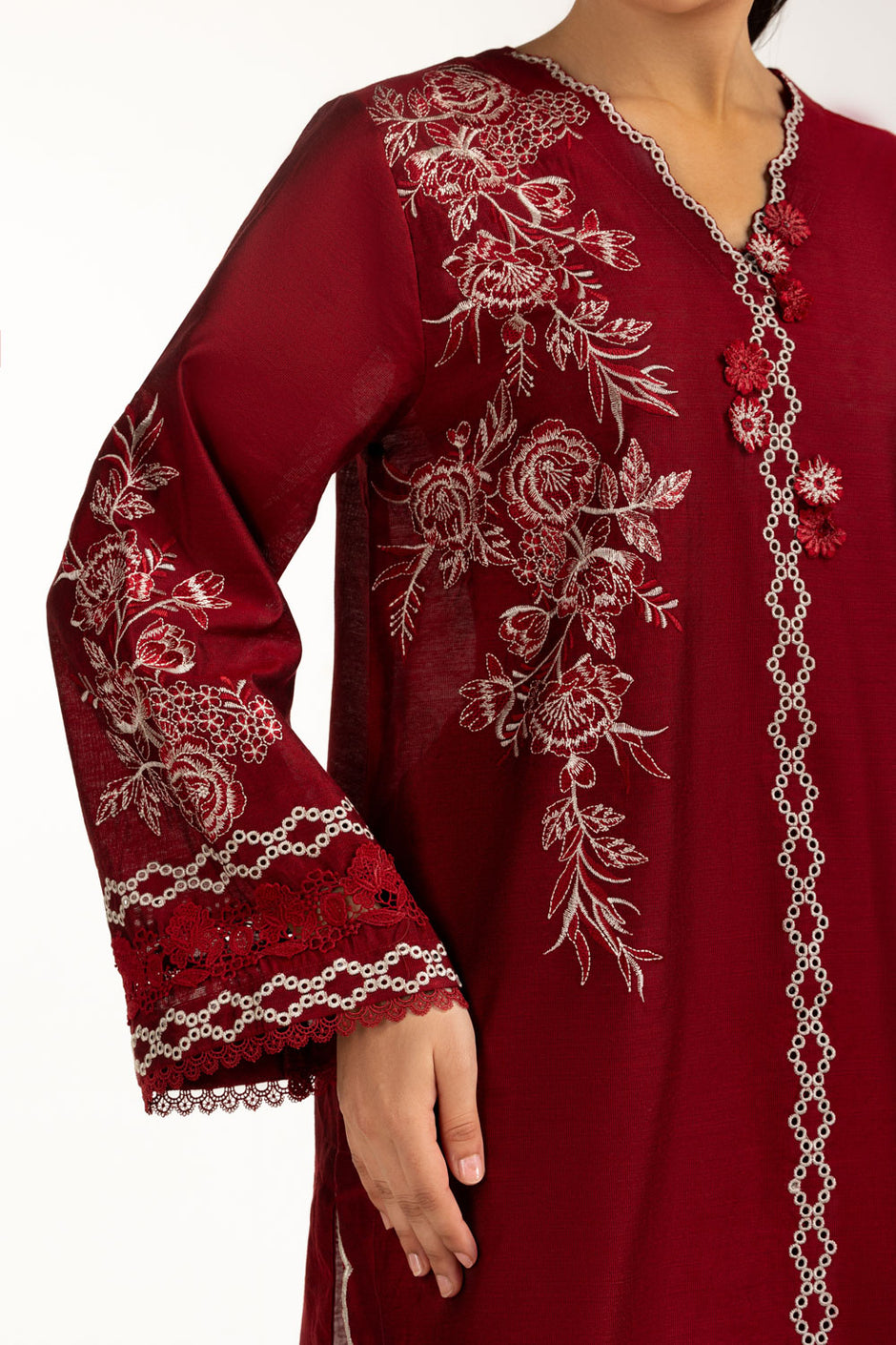 Khaddi Net Embroidered Co-Ord Set