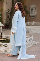 3 Piece Embroidered Lawn Suit with Lacquer Printed Chiffon Dupatta BM-62016