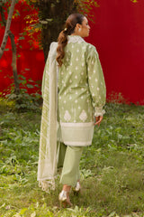 3 Piece Lacquer Printed Lawn Suit with Lace and Dupatta CL-52436