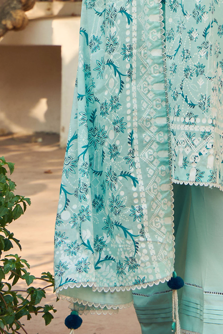 3 Piece Lacquer Printed Lawn Suit with Dupatta
