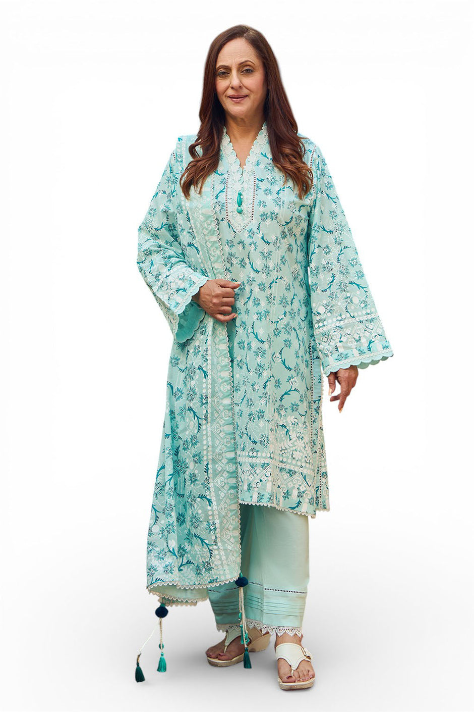 3 Piece Lacquer Printed Lawn Suit with Dupatta