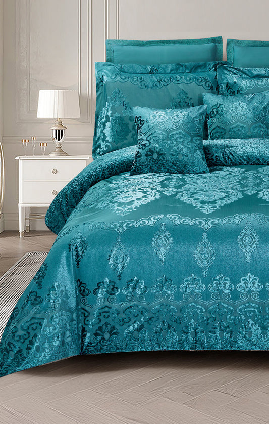 Lake Blue Chenille Comforter Set