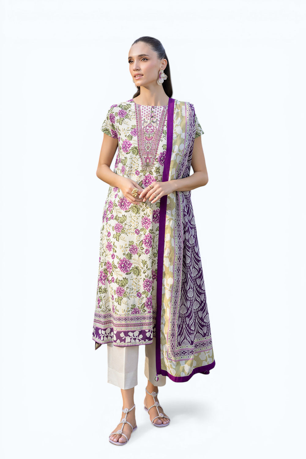 3 PIece Printed Lawn Suit