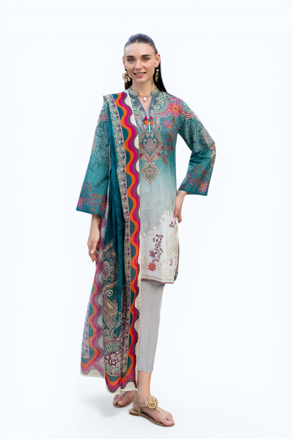 3 PIece Printed Lawn Suit