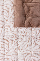 AW25-Leaf Caramel Plush Fleece Comforter