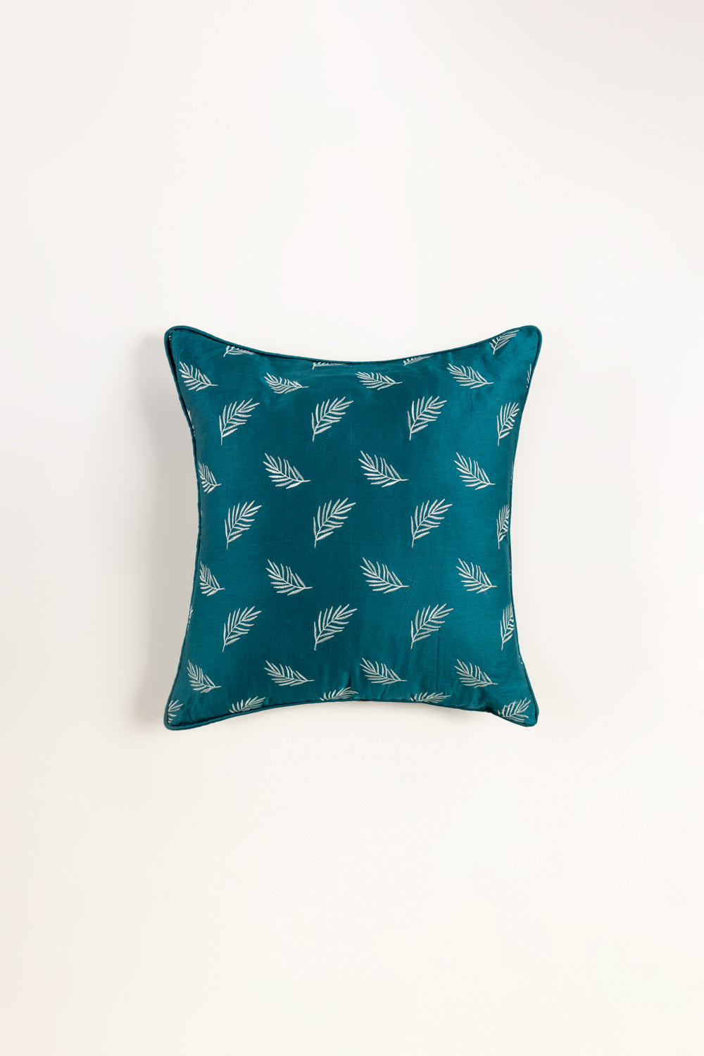 Leaf Embroidered Cushion Cover