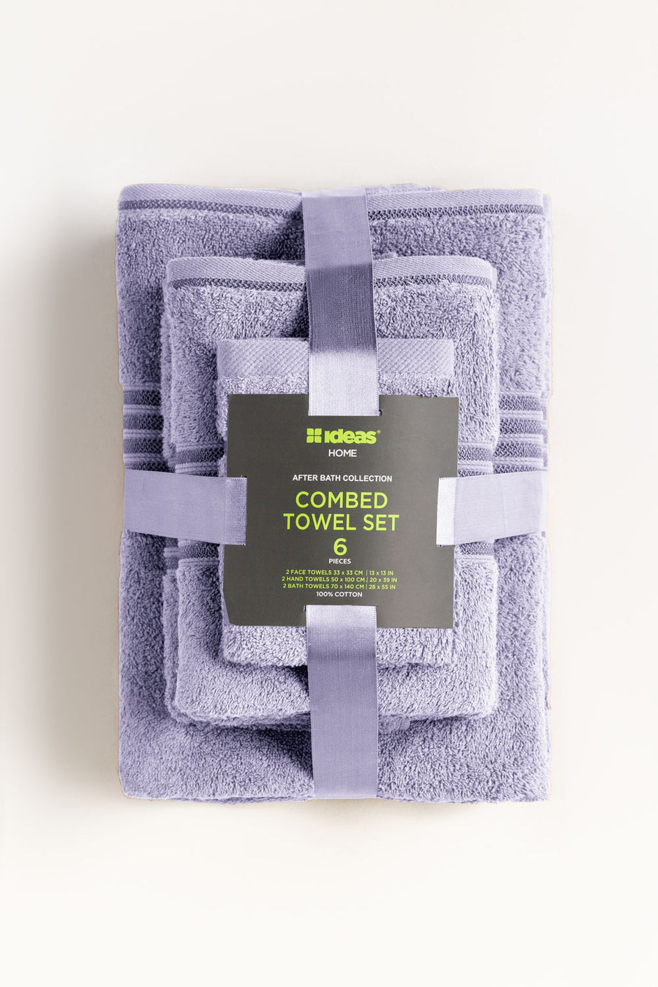 Lilac Ice 6Pcs Combed  Towel Set