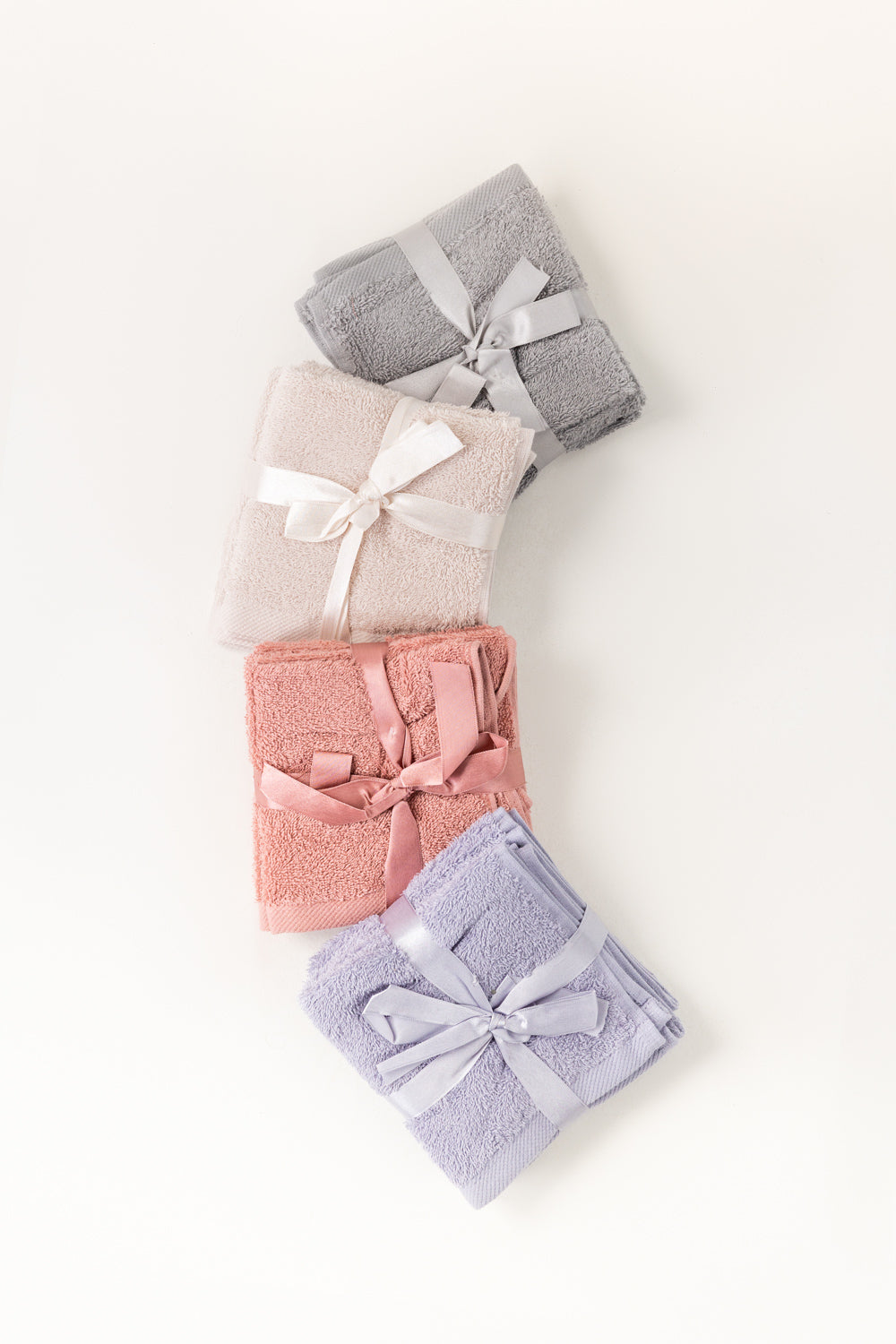 Lilac Ice 4 Pcs Combed Face Towel Set