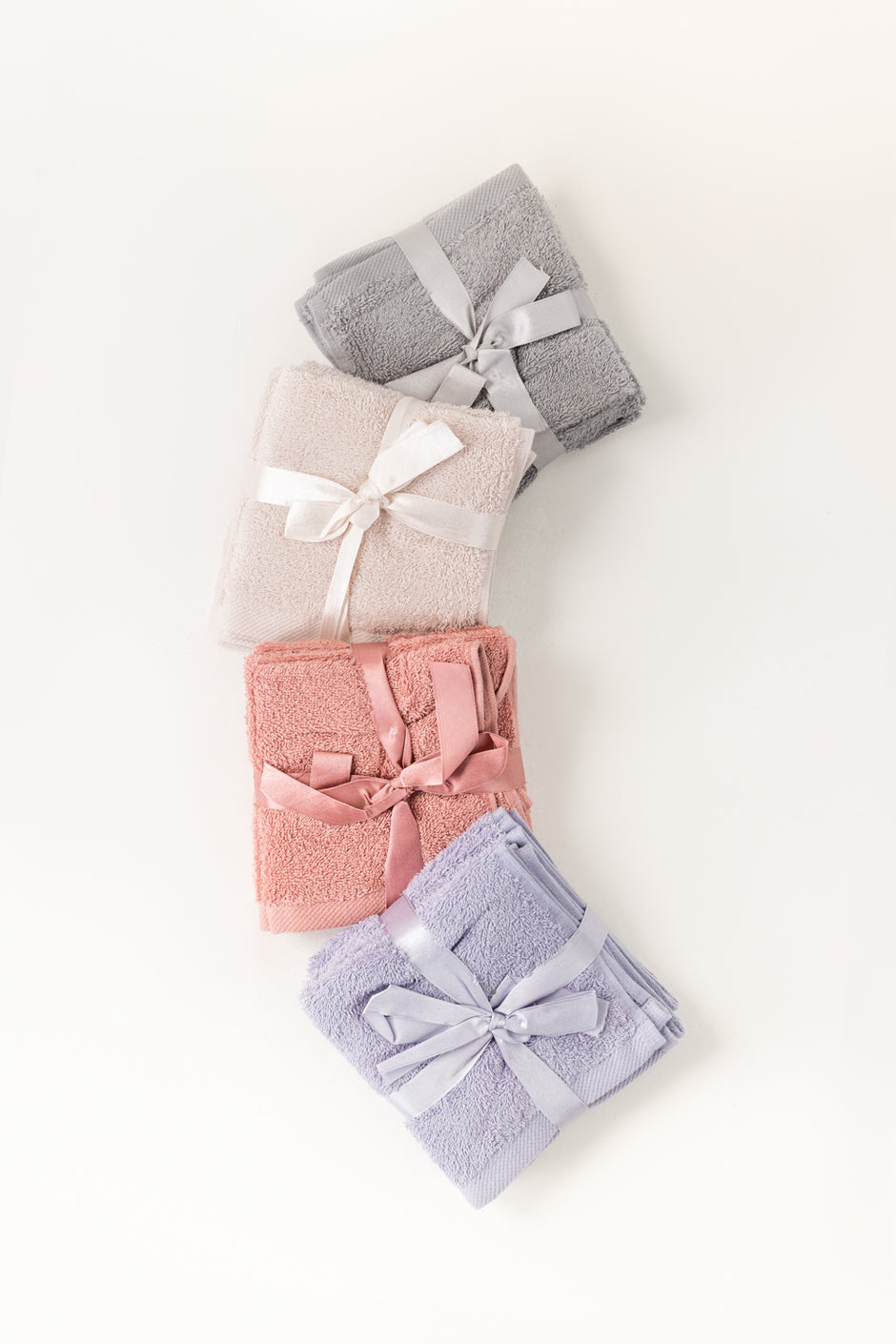 Lilac Ice 4 Pcs Combed Face Towel Set