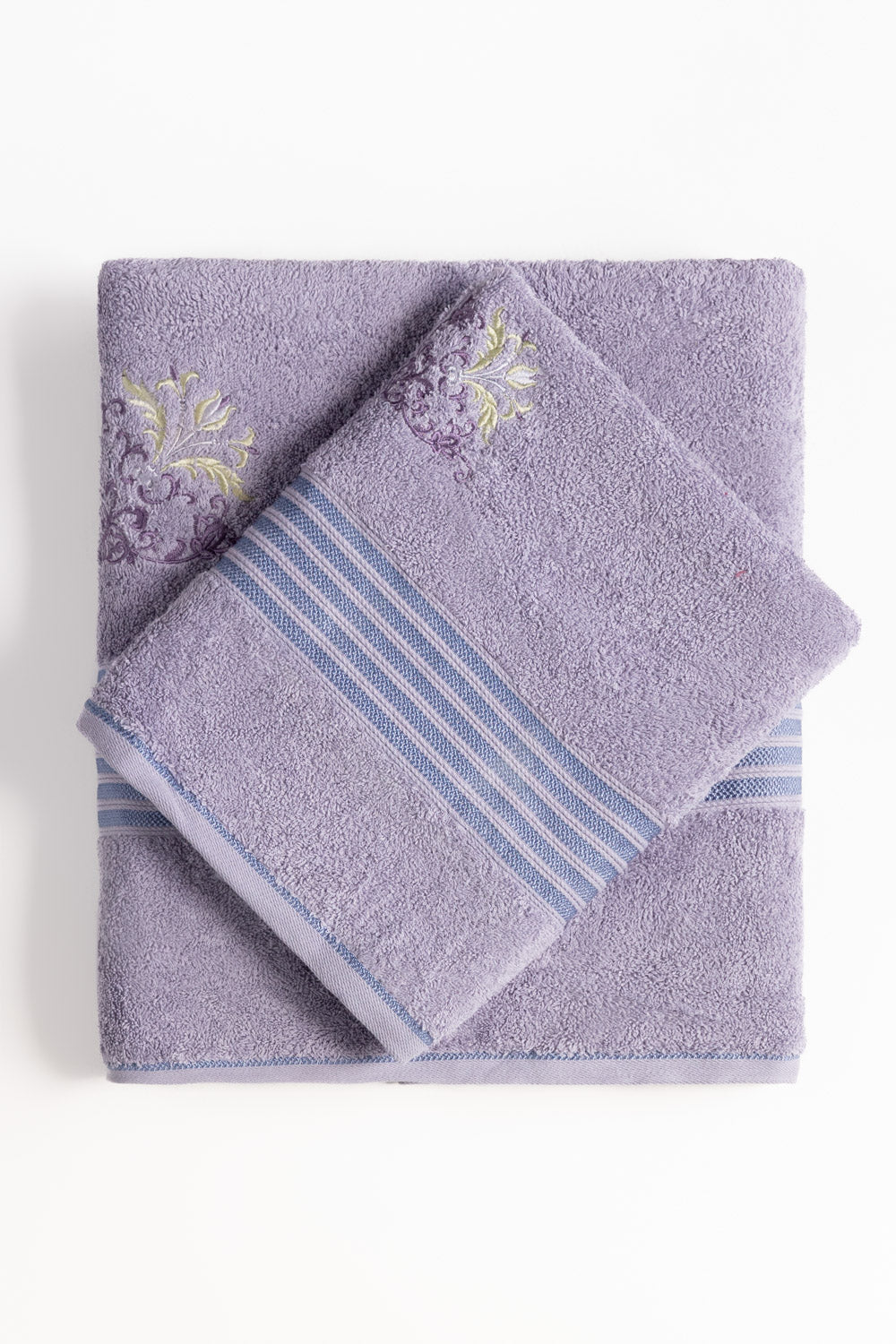 Lilac Ice Embroidered Towel