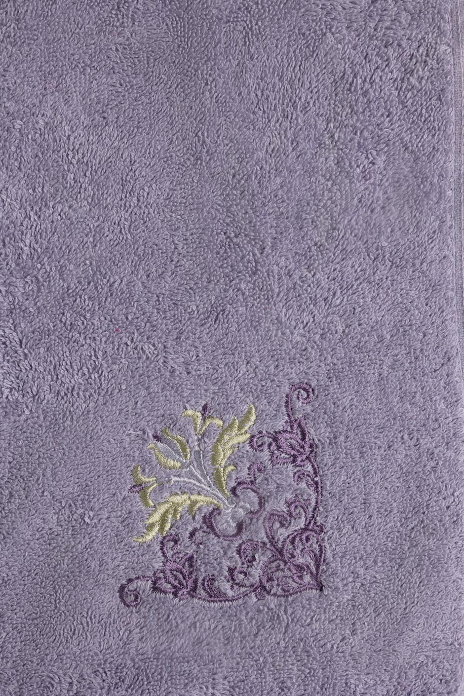 Lilac Ice Embroidered Towel