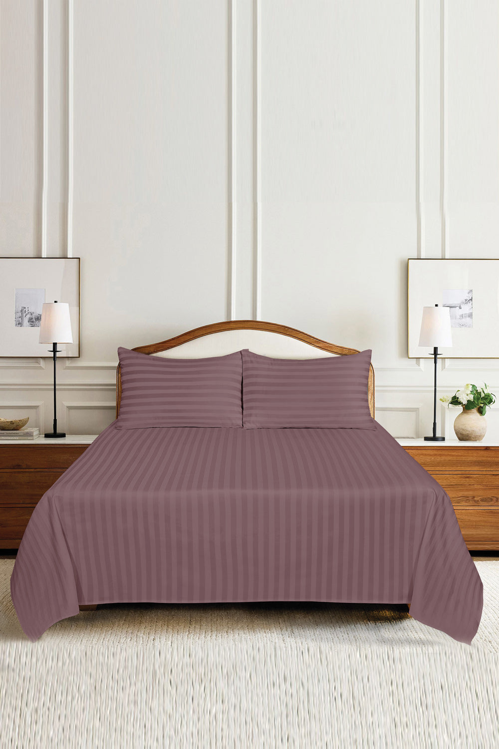 Lilas Luxury Stripe Bed Sheet Set