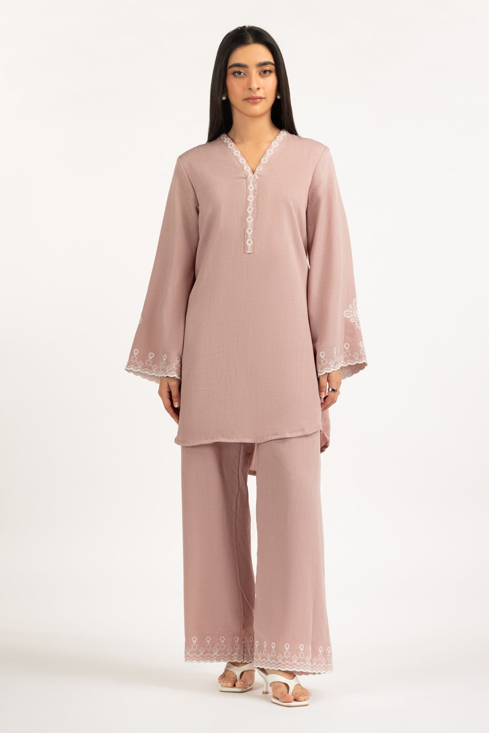 Linen Embroidered Co-Ord Set