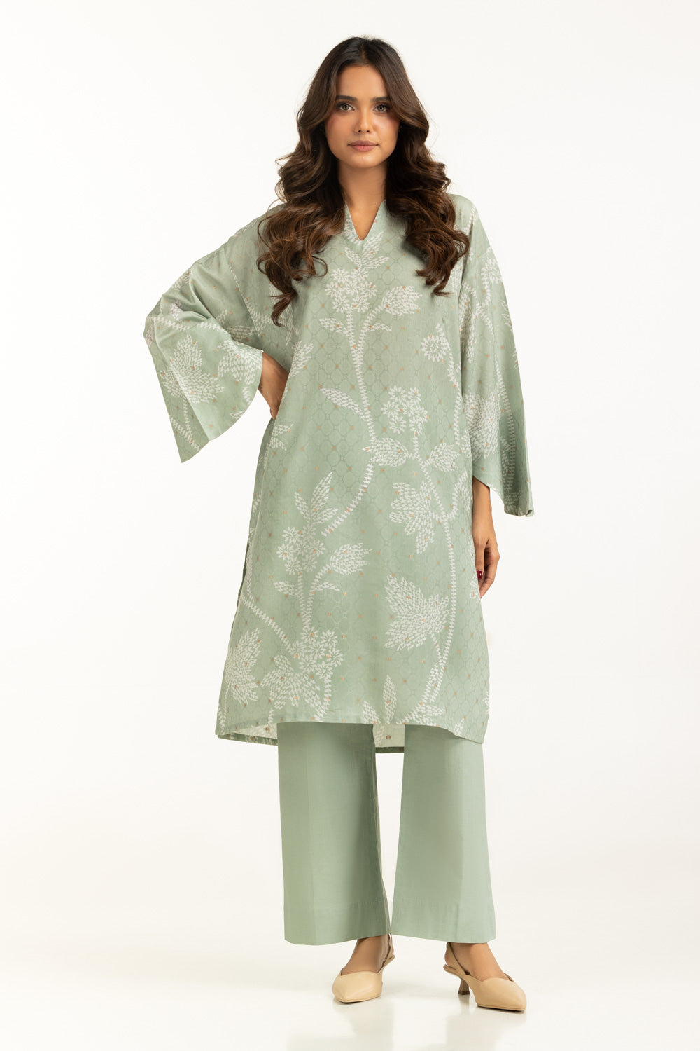 Lurex Jacquard Printed Co-Ord Set IPST-55264-B