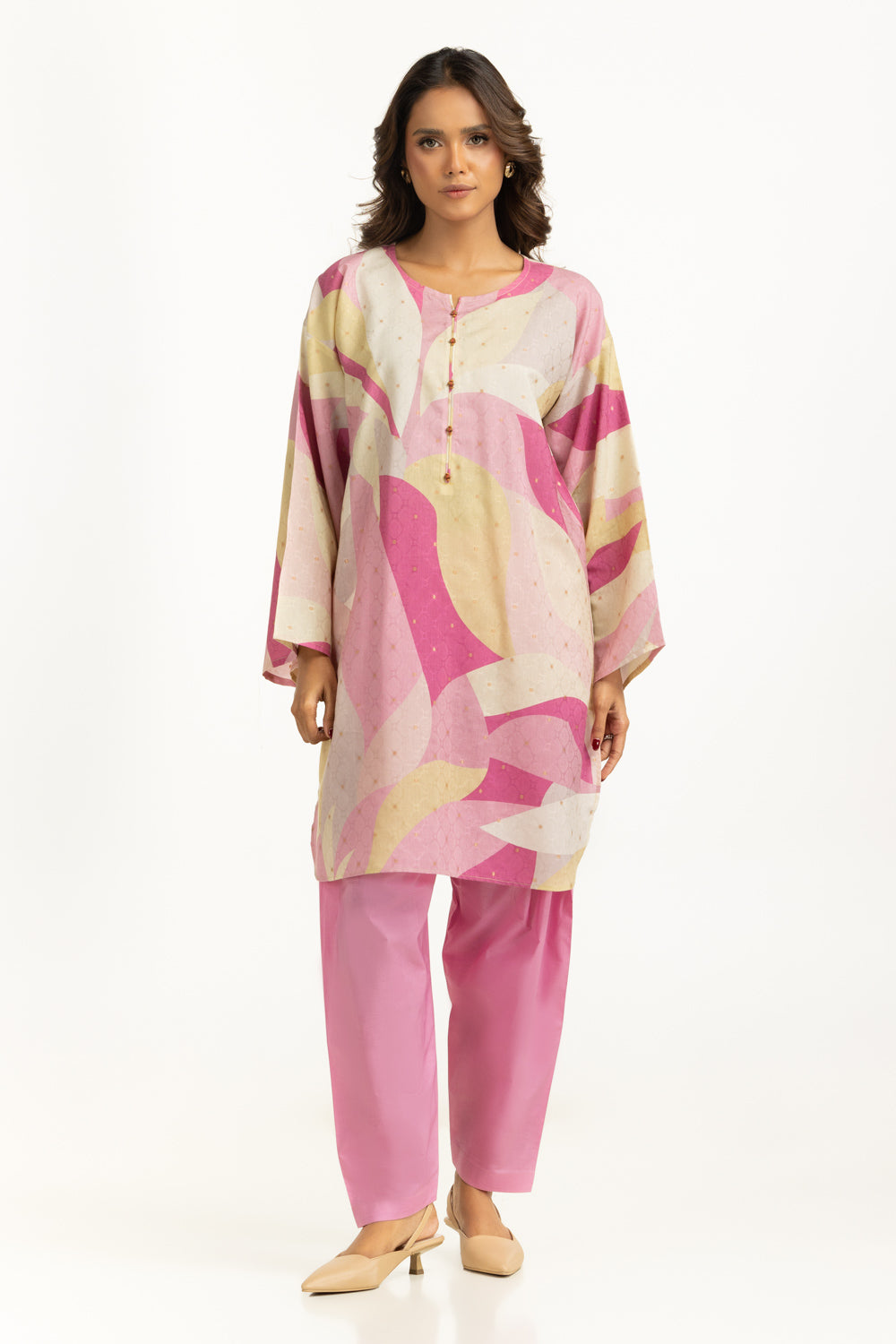 Lurex Jacquard Printed Co-Ord Set IPST-55265-A