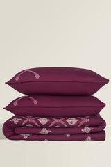 Mahogany T-200 Embroidered Quilt Cover Set