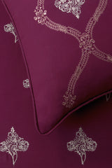 Mahogany T-200 Embroidered Quilt Cover Set