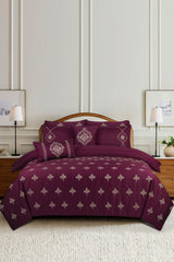 Mahogany T-200 Embroidered Quilt Cover Set