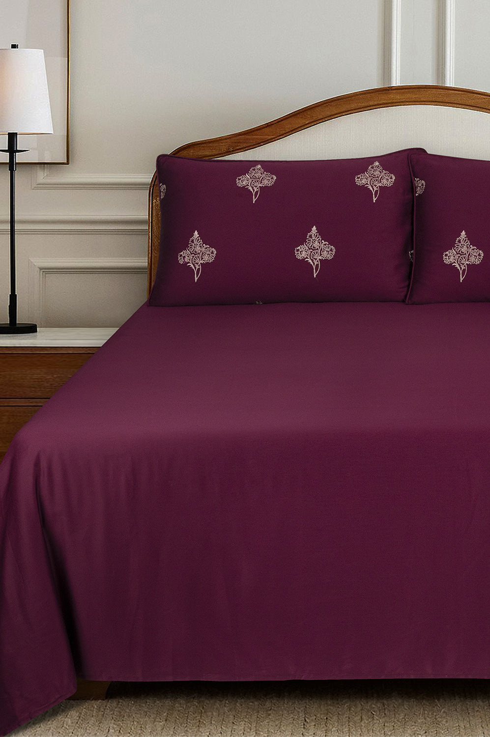 Mahogany  T-200 Embroidered Bed Sheet Set