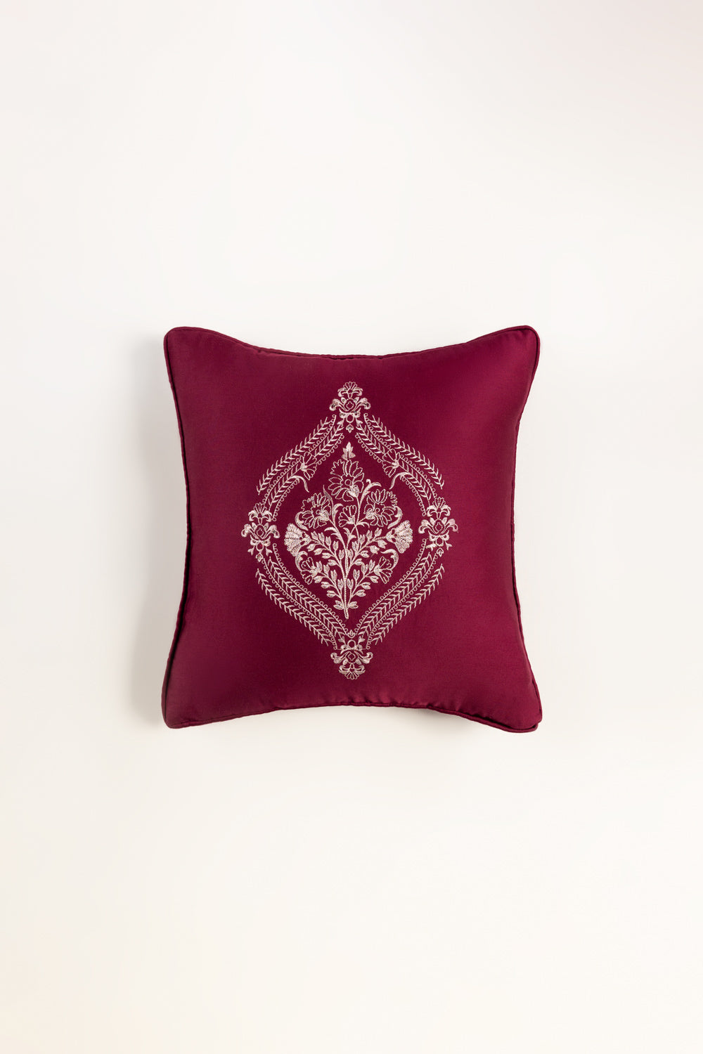Mahogany T-200 Embroidered Square Cushion Cover