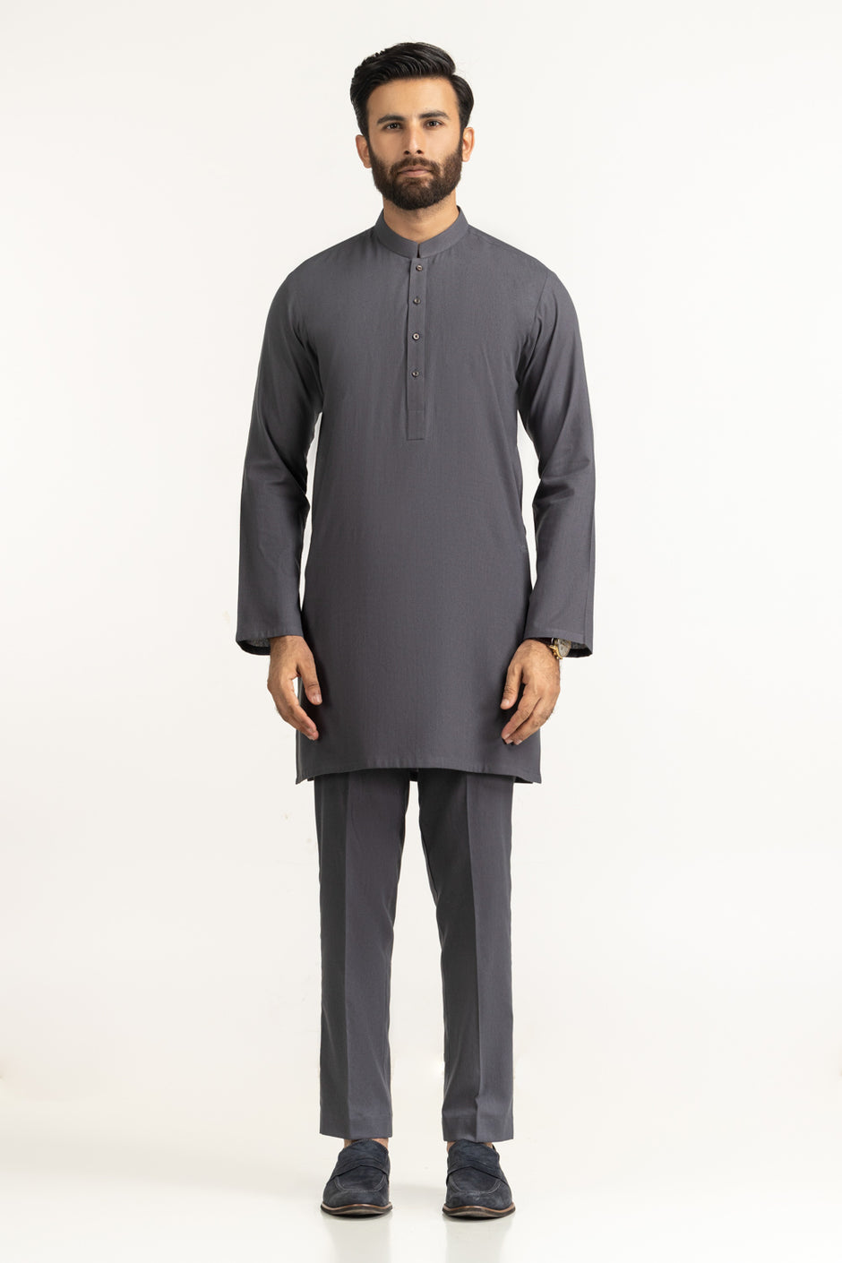 Short Length Kameez with Slim Straight Trouser Suit