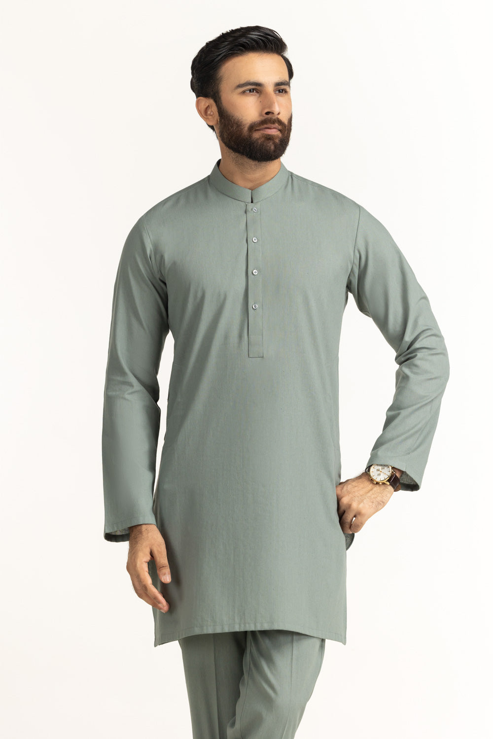 Short Length Kameez with Slim Straight Trouser Suit
