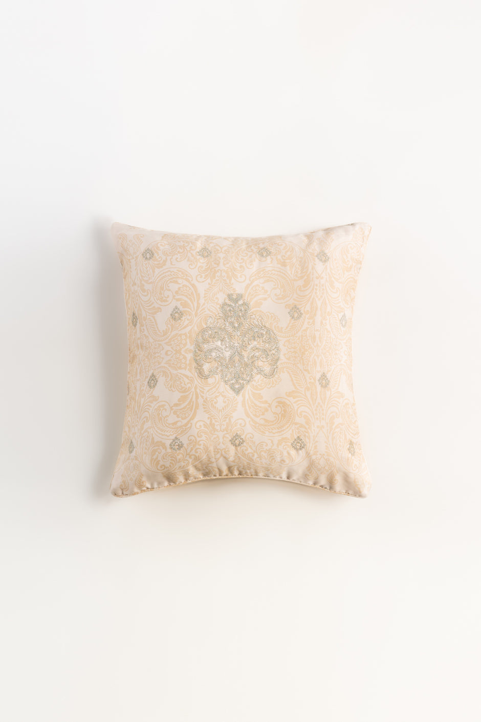 Misty Green Embroidered Square Cushion Cover