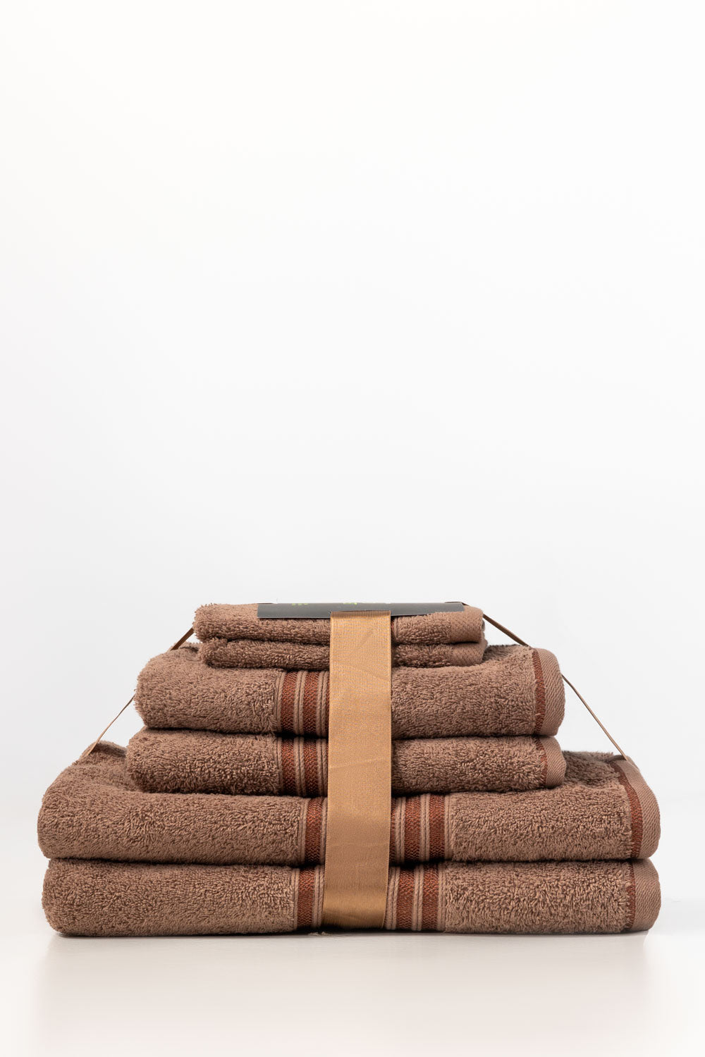 Mocha Brown 6Pcs Combed  Towel Set