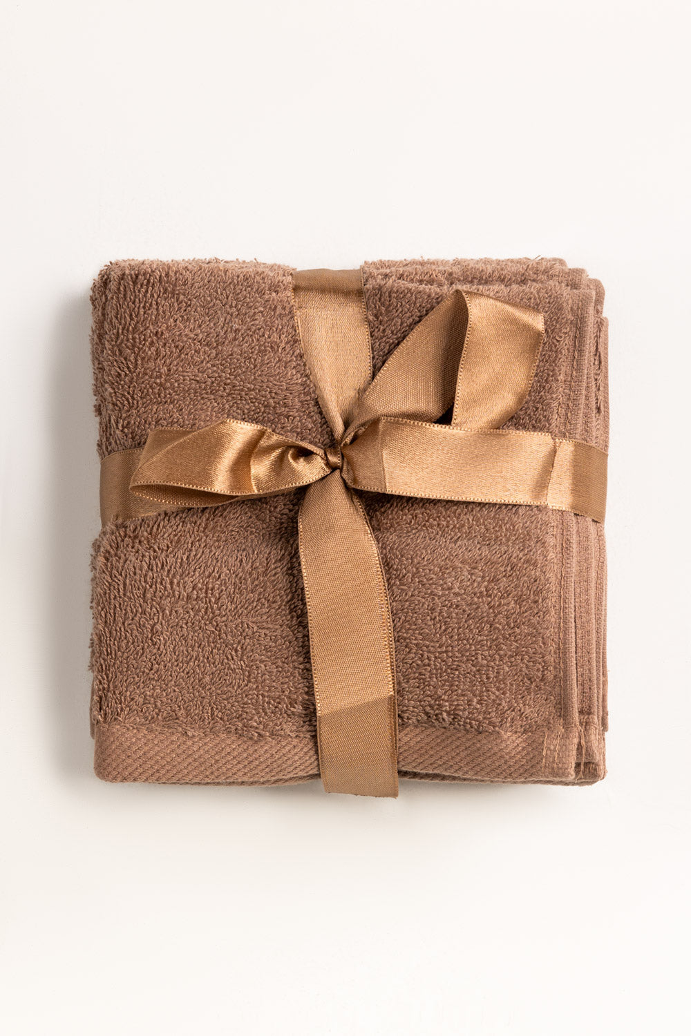 Mocha Brown 4 Pcs Combed Face Towel Set