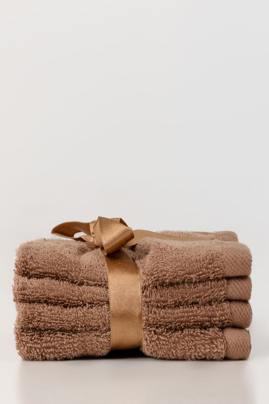 Mocha Brown 4 Pcs Combed Face Towel Set